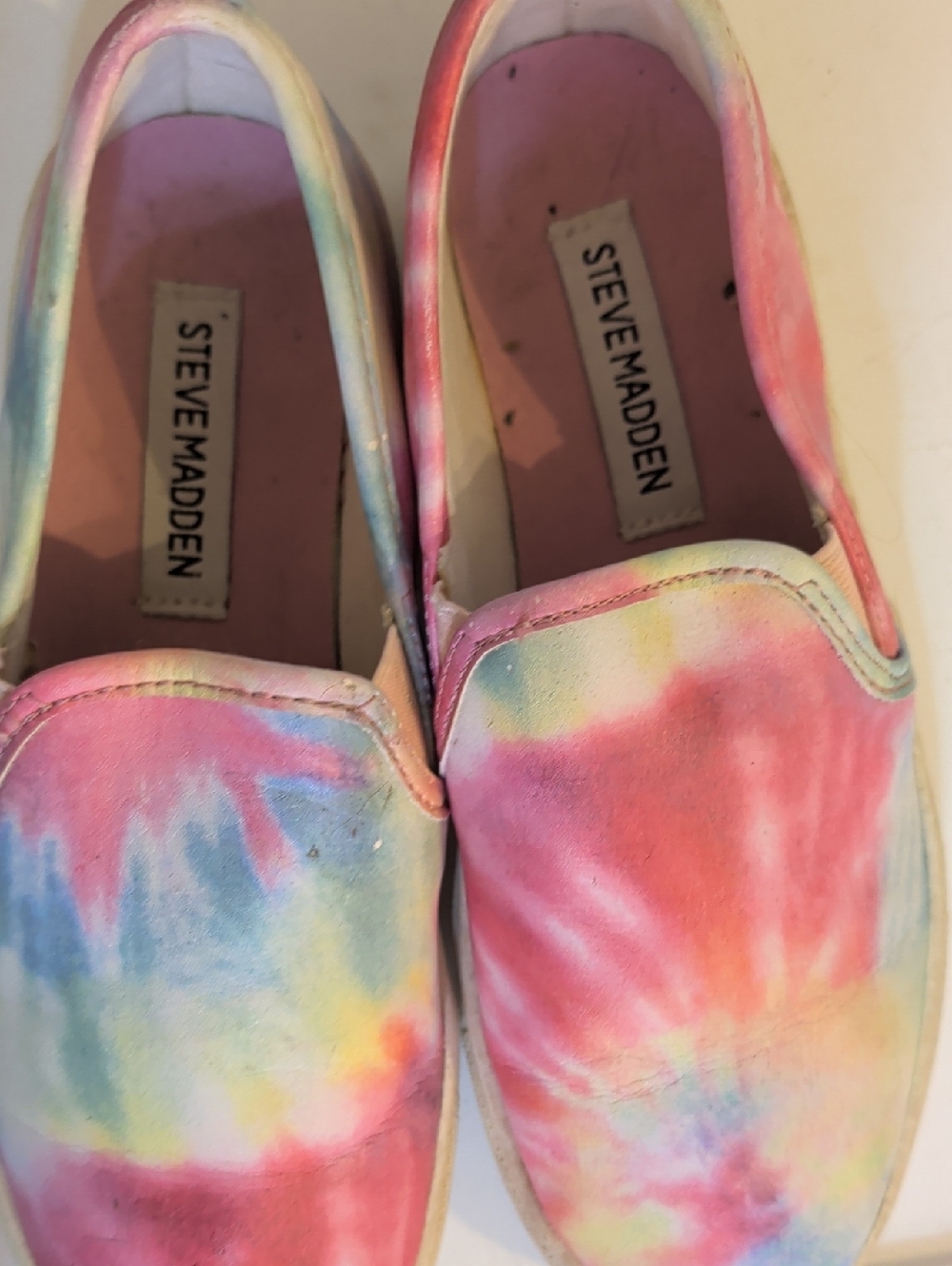 Steve Madden Kids Tie-Dye Slip-On Sneakers in Pink, Blue, Yellow